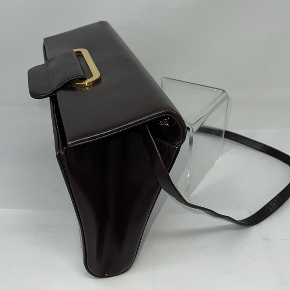 Rodo for Bonwit Teller Brown Smooth Italian Leather Clutch Shoulder Bag - Picture 13 of 15